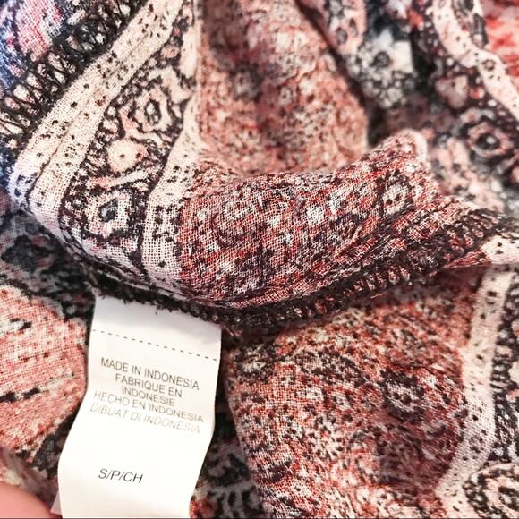 Lucky Brand Boho Moroccan Western Tapestry Peasant Top Pink Medallion S new nwt - Picture 10 of 11